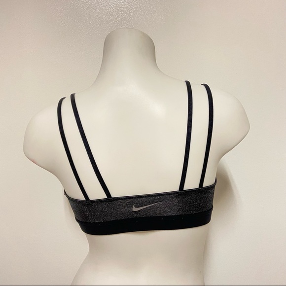NIKE Dri-Fit Gray Black Metallic Sports Bra Size S - Picture 3 of 5